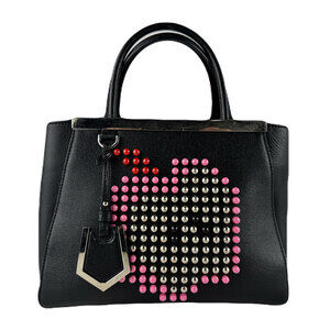 Fendi Toujours handbag shoulder bag leather metal black pink silver